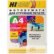 Hi-Black A200402U Фотобумага глянцевая односторонняя (Hi-image paper) A4, 210 г/м, 100 л. (H210-A4-100)