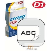 Dymo Картридж с лентой 12 мм х 7 м. , пластик, черный шрифт на белом фоне [S0720530]