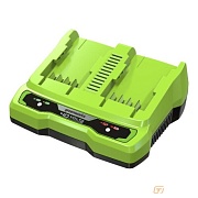 Greenworks G40UC8 Быстрое зарядное устройство для 2-х аккумуляторов,40V [2938807]