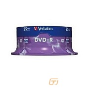 Verbatim Диски DVD+R 4.7Gb 16х, 25 шт, Cake Box (43500)