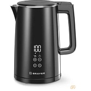 BRAYER BR1035 Чайник, 1,5 л, 2200Вт, черный