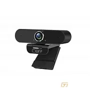 CBR CW 875QHD Black, Веб-камера с матрицей 5 МП, разрешение видео 2560х1440, USB 2.0, встроенный микрофон с шумоподавлением, автофокус, крепление на мониторе, длина кабеля 2 м, цвет чёрный