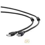 Gembird/Cablexpert CCF2-USB2-AMAF-10 USB 2.0 Pro Кабель, AM/AF, 3м, экран, 2феррит.кольца, черный, пакет