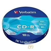 Verbatim Диски CD-R 10шт. 52x 700Mb, Shrink (43725)